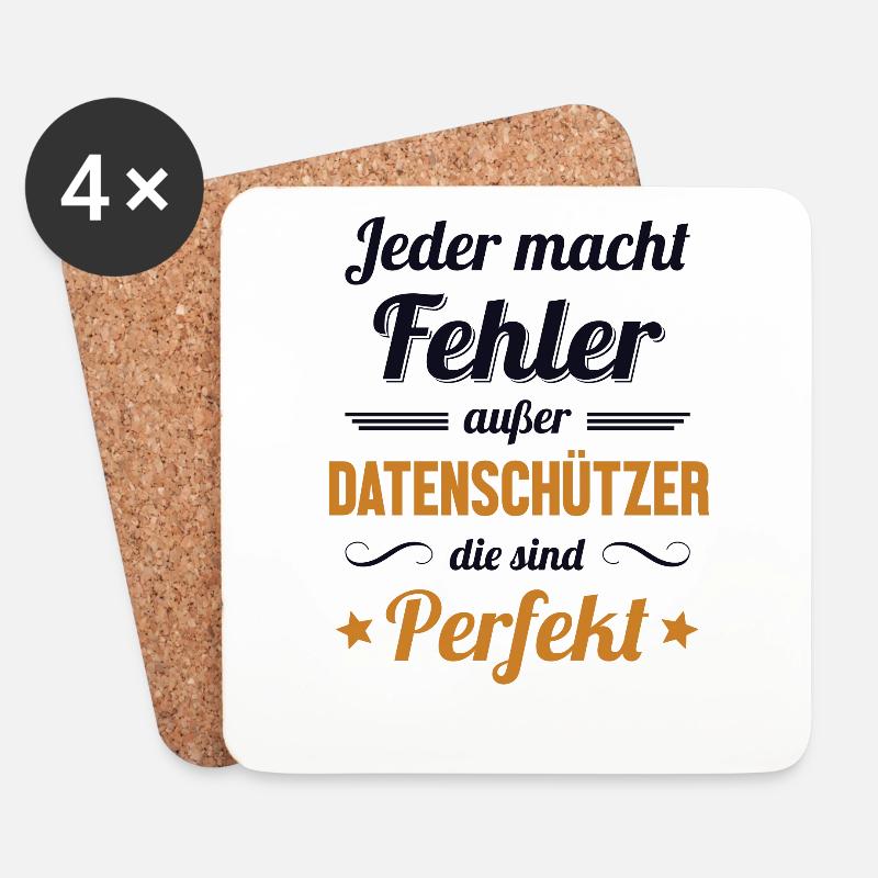Datenschützer sind Perfekt Datenschutz Experte - Untersetzer (4er-Set) - Weiß