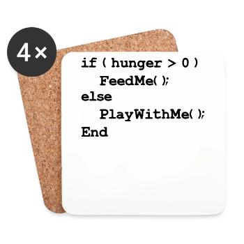 Feed Me Play With Me Javascript Baby Bodysuit - Untersetzer (4er-Set) - Weiß - Vorne