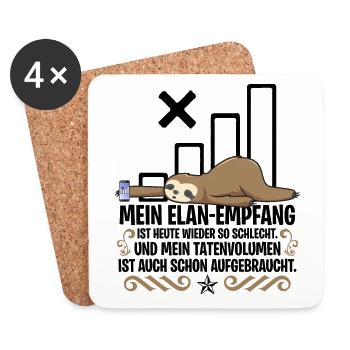 Lustiger Faultier Spruch Arbeitskollege Büro Mitar - Untersetzer (4er-Set) - Weiß - Vorne