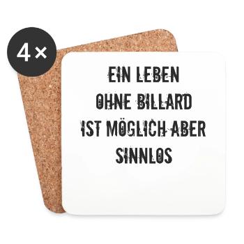 Billard - Ein leben ohne Billard ist möglich aber - Untersetzer (4er-Set) - Weiß - Vorne