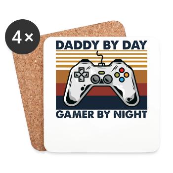 Daddy By Day Gamer By Night - Coasters (set of 4) - white - Front