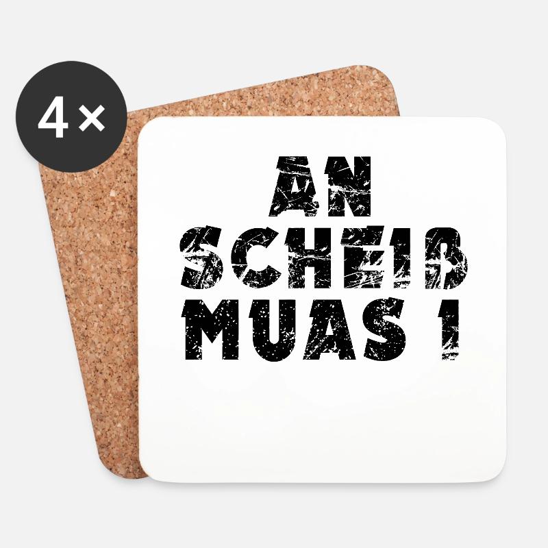 An scheiß muas i bayrisch - Untersetzer (4er-Set) - Weiß