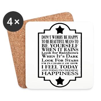 Philosophical Sayings Wisdom of Life Life Spruc - Coasters (set of 4) - white - Front