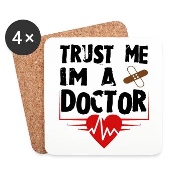Je suis médecin - Dessous de verre (lot de 4) - blanc - Devant