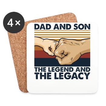 Dad and Son The Legend And The Legacy Vintage - Untersetzer (4er-Set) - Weiß - Vorne