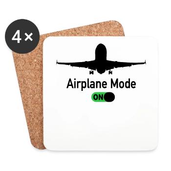 Airplane Mode On Flughafen Pilot Flugzeug Piloten - Untersetzer (4er-Set) - Weiß - Vorne