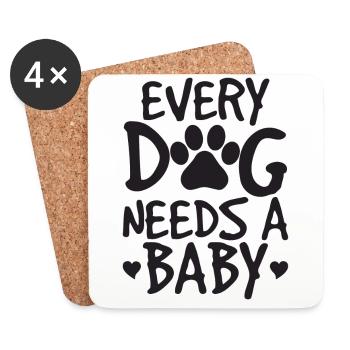 Every Dog Needs A Baby Onesie - Untersetzer (4er-Set) - Weiß - Vorne