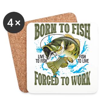 Born To Fish Live To Fish Fish To Live - Untersetzer (4er-Set) - Weiß - Vorne