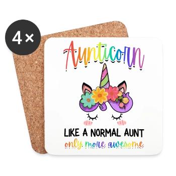 Aunticorn Aunt Unicorn Rainbow Unicorn Spell - Coasters (set of 4) - white - Front