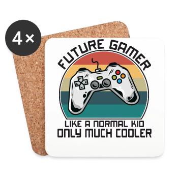 Future Gamer Like A Normal Dad Only Much Cooler - Dessous de verre (lot de 4) - blanc - Devant