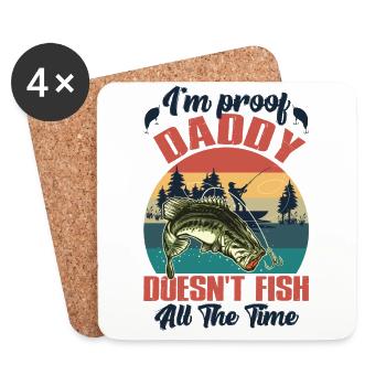 I'm Proof Daddy Doesn't Fish Vintage Onesie - Coasters (set of 4) - white - Front