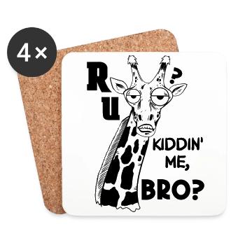 KIDDING GIRAFFE - Coasters (set of 4) - white - Front