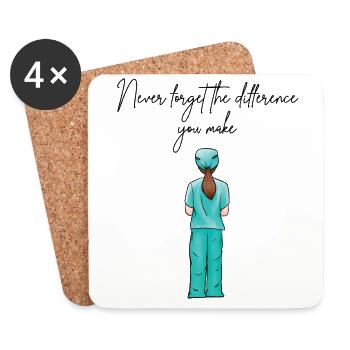 Citation d’appréciation de l’infirmière - Dessous de verre (lot de 4) - blanc - Devant