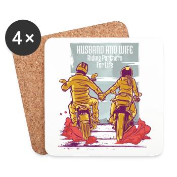 Mari &femme partenaires d’équitation pour la vie - Dessous de verre (lot de 4) - blanc - Devant