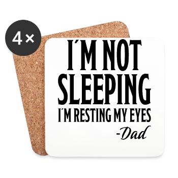 Papa Lustige Spruch Vater Schlafen Herren Geschenk - Untersetzer (4er-Set) - Weiß - Vorne