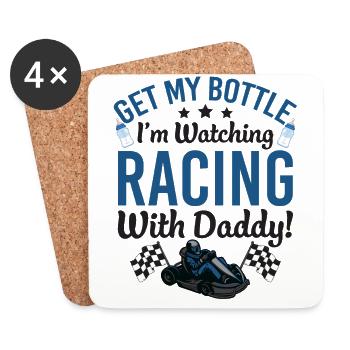 Racing With Daddy Baby Bodysuit - Coasters (set of 4) - white - Front