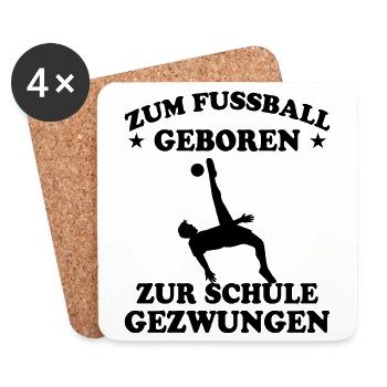 Fußball Schule Lustige Spruch Fußballer Geschenk - Untersetzer (4er-Set) - Weiß - Vorne