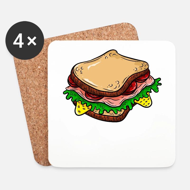 Sandwich - Untersetzer (4er-Set) - Weiß