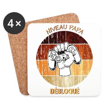 Homme NIVEAU PAPA DÉBLOQUÉ - Dessous de verre (lot de 4) - blanc - Devant