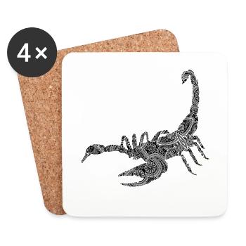 Skorpion - Untersetzer (4er-Set) - Weiß - Vorne
