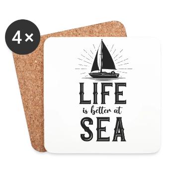 Sailing Life Is Better At Sea - Untersetzer (4er-Set) - Weiß - Vorne