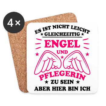 Pflegerin Pflege Lustiger Spruch Krank Geschenk - Untersetzer (4er-Set) - Weiß - Vorne