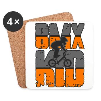 BMX Fahrrad Zubehör BMX Fahrer Rampe BMX downhill - Untersetzer (4er-Set) - Weiß - Vorne