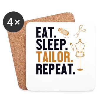 Eat Sleep Tailor Repeat Embroiderer Seamstress - Coasters (set of 4) - white - Front