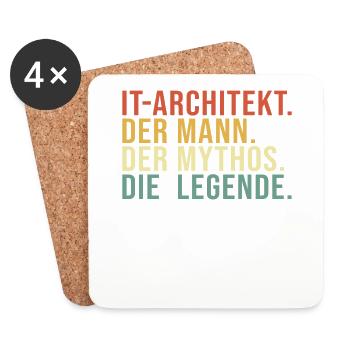IT-Architekt Mann Mythos Legende IT-Architekt - Untersetzer (4er-Set) - Weiß - Vorne