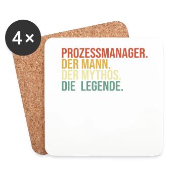 Prozessmanager Mann Mythos Legende Process Manager - Untersetzer (4er-Set) - Weiß - Vorne