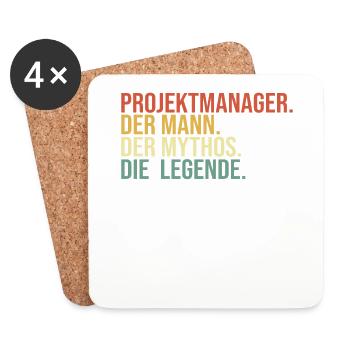 Projektmanager Mann Mythos Legende Project Manager - Coasters (set of 4) - white - Front