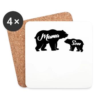 Mama Bear Son Baby Bear Families Mama Bear Mamabear - Coasters (set of 4) - white - Front