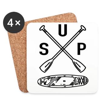 Stand Up Paddle Board - SUP Board SUP Paddel - Untersetzer (4er-Set) - Weiß - Vorne