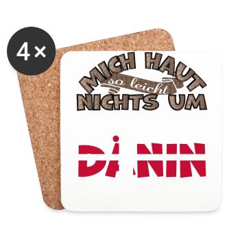 Lustiger Spruch Mich haut nichts um ich bin Dänin - Untersetzer (4er-Set) - Weiß - Vorne