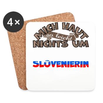 Lustiger Spruch Mich haut nichts um ich bin - Untersetzer (4er-Set) - Weiß - Vorne