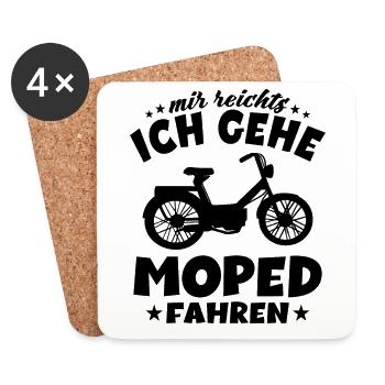 Mir Reichts ich Gehe Moped fahren - Motorrad Mofa - Untersetzer (4er-Set) - Weiß - Vorne