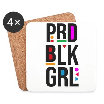 Prd Blk Grl Proud Black Girl Word - Dessous de verre (lot de 4) - blanc - Devant