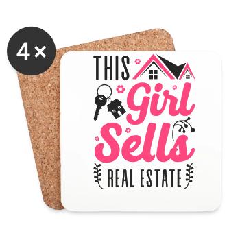 Realtor This Girl Sells Real - Coasters (set of 4) - white - Front