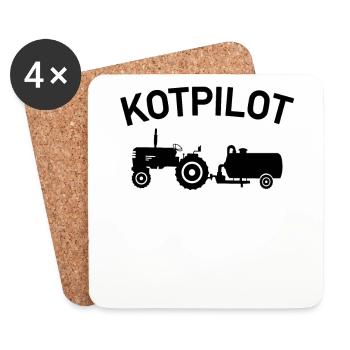 Traktor Bauer Bauernhof Gülle Fahren Kotpilot - Untersetzer (4er-Set) - Weiß - Vorne