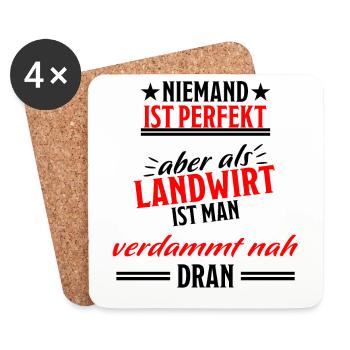 Landwirt Lustiger Spruch Traktor Beruf Geschenk - Untersetzer (4er-Set) - Weiß - Vorne