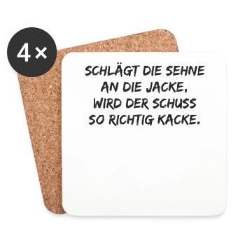 Bogensport - Schlägt die Sehne an die Jacke wird - Untersetzer (4er-Set) - Weiß - Vorne