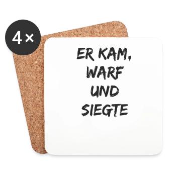 Boule - Er kam warf und siegte - Untersetzer (4er-Set) - Weiß - Vorne