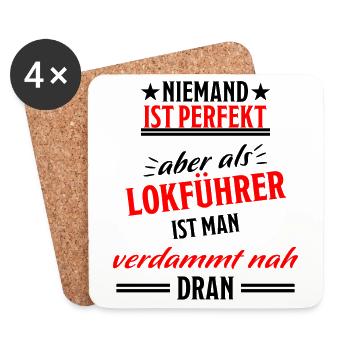 Lokführer Lustig Spruch Eisenbahn Zug Fun Geschenk - Untersetzer (4er-Set) - Weiß - Vorne