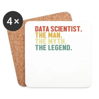Data Scientist Man Myth Legend Data Analyst Data - Coasters (set of 4) - white - Front