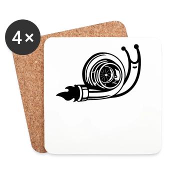 Turbo Snail Auto Turbo Screw - Coasters (set of 4) - white - Front