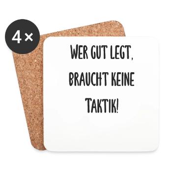Boule - Wer gut legt braucht keine Taktik - Untersetzer (4er-Set) - Weiß - Vorne