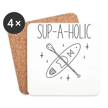 SUP Paddleboard Sup-A-Holic - Untersetzer (4er-Set) - Weiß - Vorne