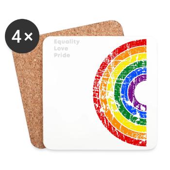 Rainbow Gay Lesbians Transgender Bisexuals - Coasters (set of 4) - white - Front