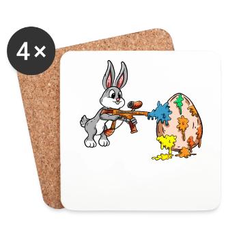Easter Easter egg dyeing - Coasters (set of 4) - white - Front