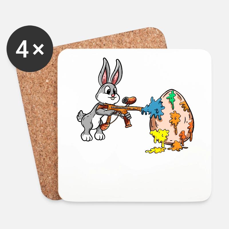 Ostern Ostereier färben - Untersetzer (4er-Set) - Weiß
